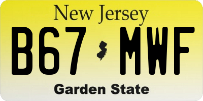 NJ license plate B67MWF