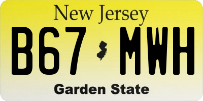 NJ license plate B67MWH