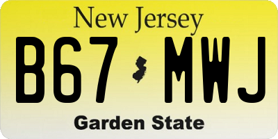 NJ license plate B67MWJ
