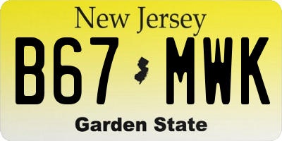 NJ license plate B67MWK