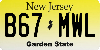 NJ license plate B67MWL