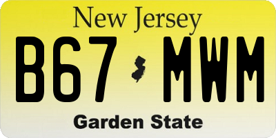 NJ license plate B67MWM