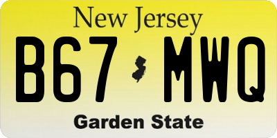 NJ license plate B67MWQ