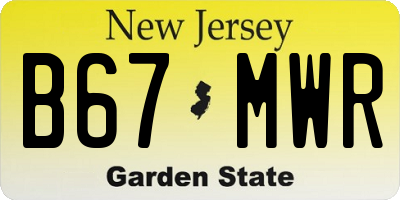 NJ license plate B67MWR