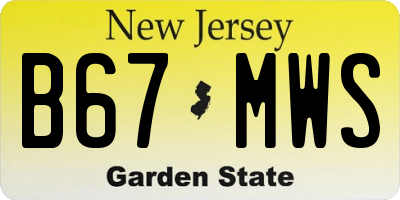 NJ license plate B67MWS