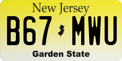 NJ license plate B67MWU