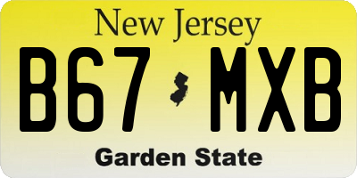 NJ license plate B67MXB