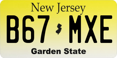 NJ license plate B67MXE