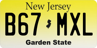 NJ license plate B67MXL