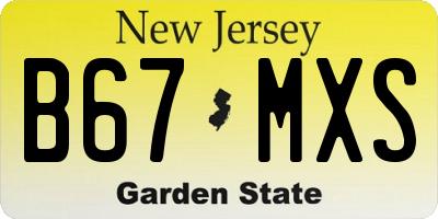 NJ license plate B67MXS