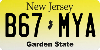 NJ license plate B67MYA