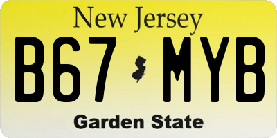 NJ license plate B67MYB
