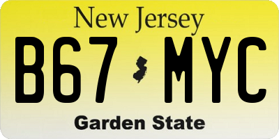 NJ license plate B67MYC