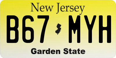NJ license plate B67MYH