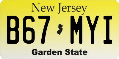 NJ license plate B67MYI
