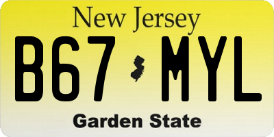 NJ license plate B67MYL