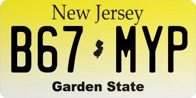 NJ license plate B67MYP