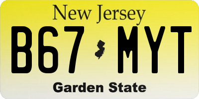 NJ license plate B67MYT