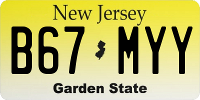 NJ license plate B67MYY