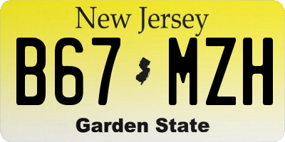 NJ license plate B67MZH