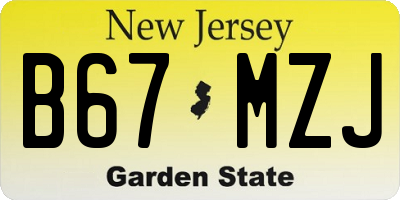 NJ license plate B67MZJ