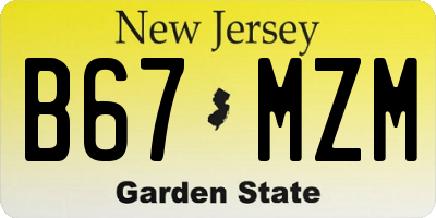 NJ license plate B67MZM