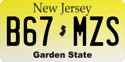 NJ license plate B67MZS