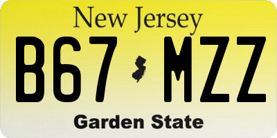 NJ license plate B67MZZ
