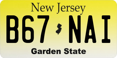 NJ license plate B67NAI