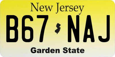 NJ license plate B67NAJ