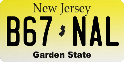 NJ license plate B67NAL