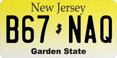 NJ license plate B67NAQ