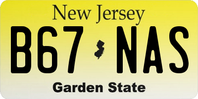 NJ license plate B67NAS
