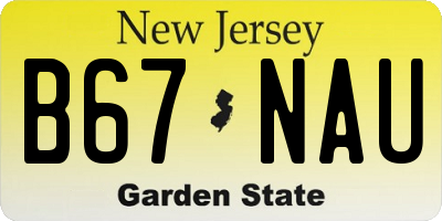 NJ license plate B67NAU