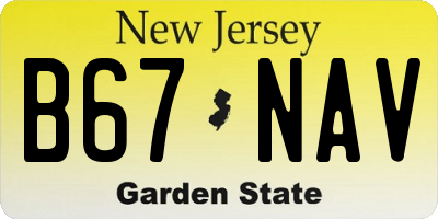 NJ license plate B67NAV