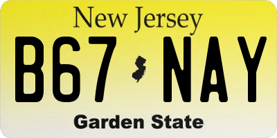 NJ license plate B67NAY