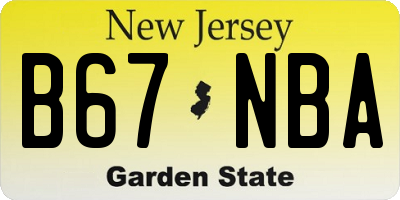 NJ license plate B67NBA