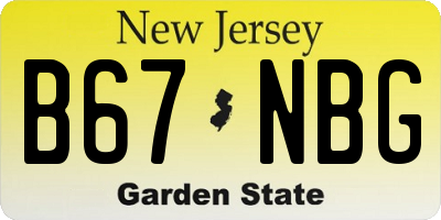 NJ license plate B67NBG