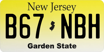 NJ license plate B67NBH