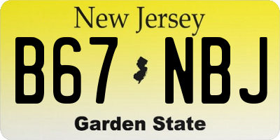 NJ license plate B67NBJ