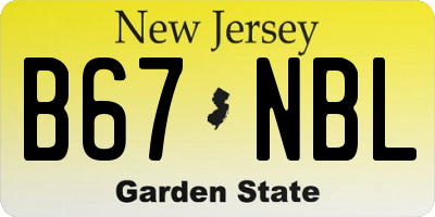 NJ license plate B67NBL