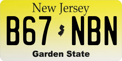 NJ license plate B67NBN