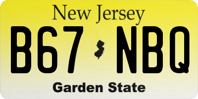 NJ license plate B67NBQ