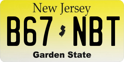 NJ license plate B67NBT