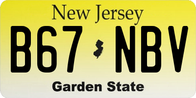NJ license plate B67NBV