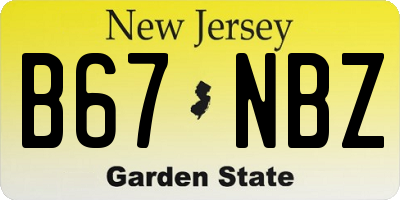 NJ license plate B67NBZ