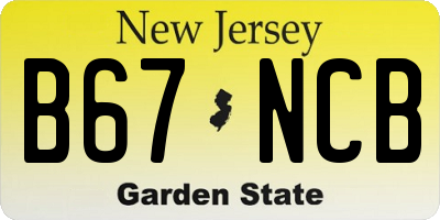 NJ license plate B67NCB