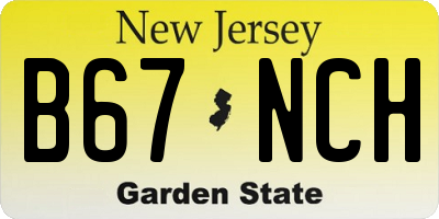 NJ license plate B67NCH