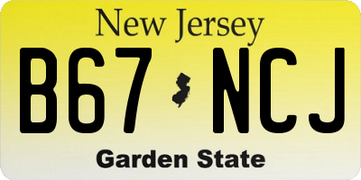 NJ license plate B67NCJ