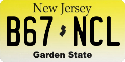 NJ license plate B67NCL